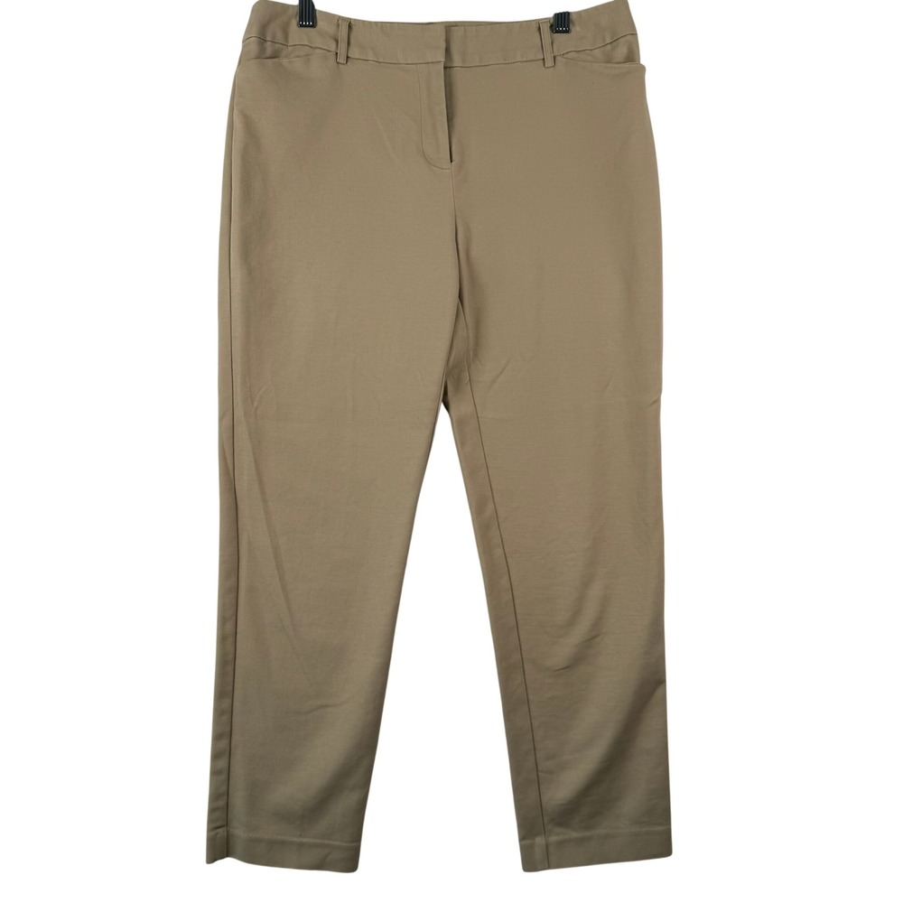 Liz Claiborne 8 Emma Pants Khaki Straight Leg Stretch Corpcore Office Preppy EUC